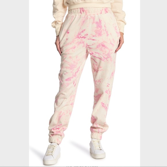 NWT AFRM Tazo TIE DYE Sweatpants Plus 🆕 Cream Blush White Pink Sz. 2X - Picture 5 of 12